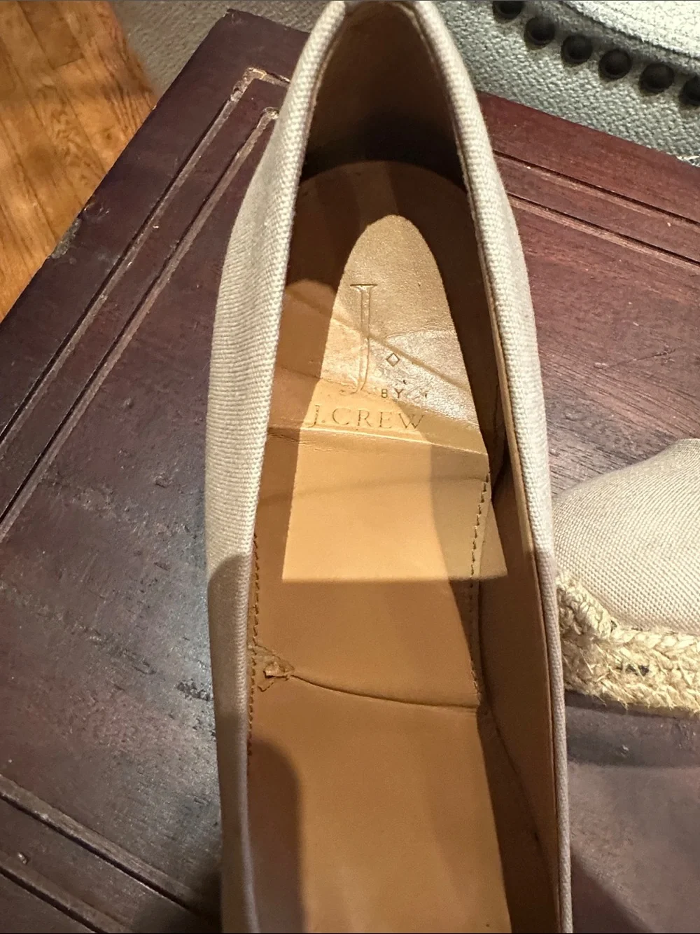 J. Crew Beige Canvas Platform Wedge Pumps